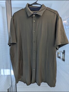 Daniel Hechter Olive Green Short-Sleeve Button Polo